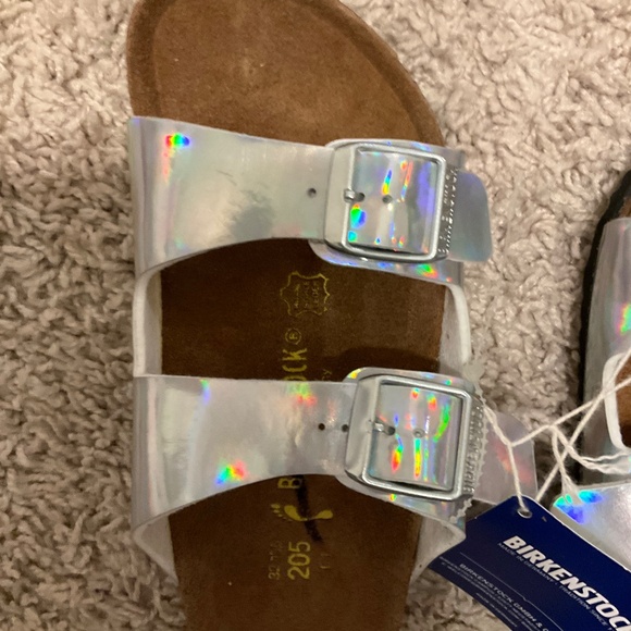 J.CREW CREWCUTS X BIRKENSTOCK GIRLS' ARIZONA SANDALS . SIZE: K1.COLOR: METALLIC - Picture 6 of 6